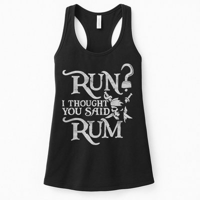 Run I Thought You Said Rum Funny Pirate Running Wine Lover Womens Tank Top