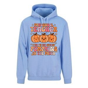 Retro I Teach Cutest Pumpkins In The Patch Preschool Teacher Unisex Surf Hoodie