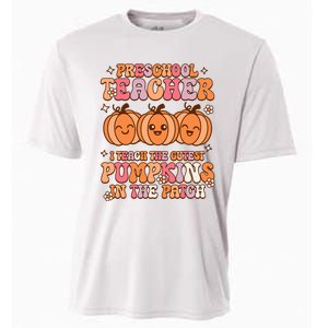 Retro I Teach Cutest Pumpkins In The Patch Preschool Teacher Cooling Performance Crew T-Shirt