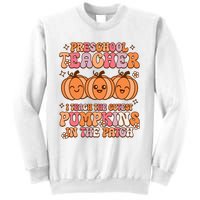 Retro I Teach Cutest Pumpkins In The Patch Preschool Teacher Sweatshirt