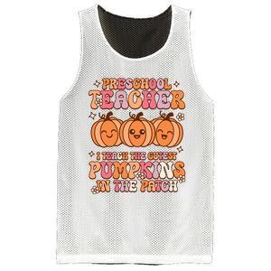 Retro I Teach Cutest Pumpkins In The Patch Preschool Teacher Mesh Reversible Basketball Jersey Tank