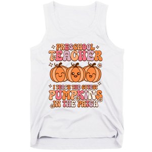 Retro I Teach Cutest Pumpkins In The Patch Preschool Teacher Tank Top