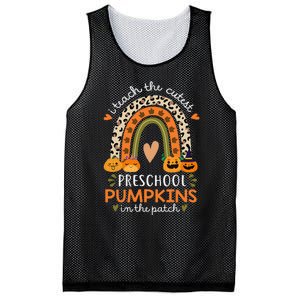 Rainbow I Teach The Cutest Pumpkins In Patch Fall Preschool Mesh Reversible Basketball Jersey Tank