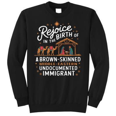 Rejoice In The Birth Of A Brown Skinned Christmas Christian Sweatshirt