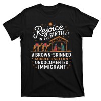 Rejoice In The Birth Of A Brown Skinned Christmas Christian T-Shirt