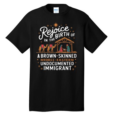 Rejoice In The Birth Of A Brown Skinned Christmas Christian Tall T-Shirt