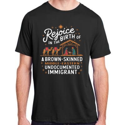 Rejoice In The Birth Of A Brown Skinned Christmas Christian Adult ChromaSoft Performance T-Shirt