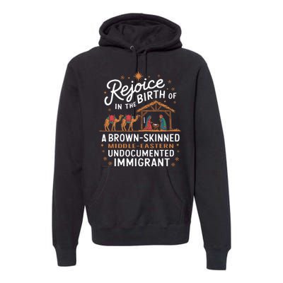 Rejoice In The Birth Of A Brown Skinned Christmas Christian Premium Hoodie