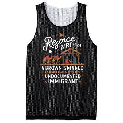 Rejoice In The Birth Of A Brown Skinned Christmas Christian Mesh Reversible Basketball Jersey Tank