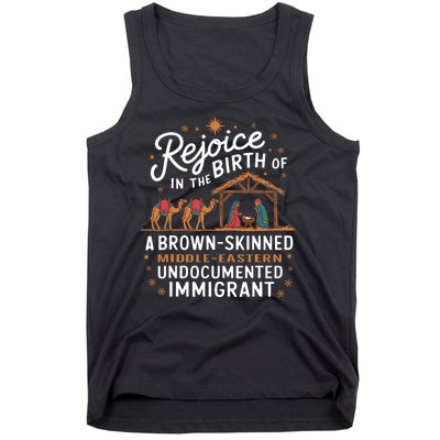 Rejoice In The Birth Of A Brown Skinned Christmas Christian Tank Top