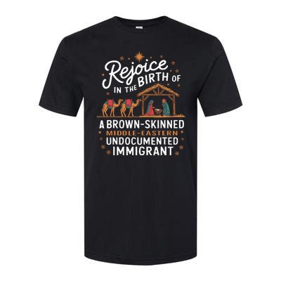 Rejoice In The Birth Of A Brown Skinned Christmas Christian Softstyle CVC T-Shirt