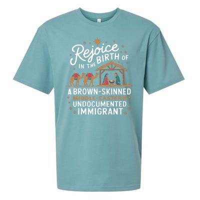 Rejoice In The Birth Of A Brown Skinned Christmas Christian Sueded Cloud Jersey T-Shirt