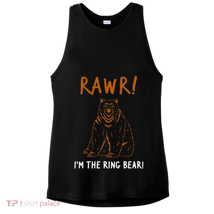 Rawr! Im The Ring Bear Boy Ring Bearer Wedding Event Ladies PosiCharge Tri-Blend Wicking Tank