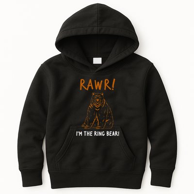 Rawr! Im The Ring Bear Boy Ring Bearer Wedding Event Kids Hoodie