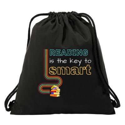 Reading Is The Key To Smart Drawstring Bag
