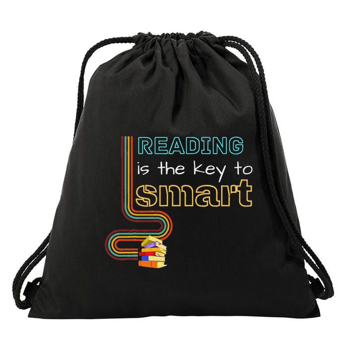 Reading Is The Key To Smart Drawstring Bag