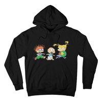 Rugrats Iconic Trio Angelica Tommy Chuckie Big Chest Logo Hoodie