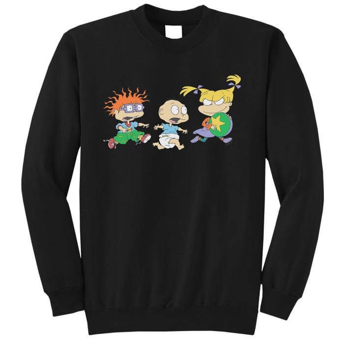 Rugrats Iconic Trio Angelica Tommy Chuckie Big Chest Logo Sweatshirt