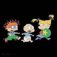 Rugrats Iconic Trio Angelica Tommy Chuckie Big Chest Logo Premium T-Shirt