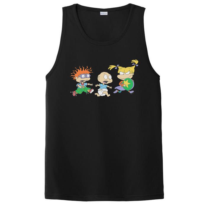 Rugrats Iconic Trio Angelica Tommy Chuckie Big Chest Logo PosiCharge Competitor Tank