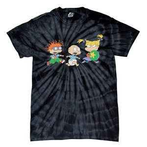 Rugrats Iconic Trio Angelica Tommy Chuckie Big Chest Logo Tie-Dye T-Shirt