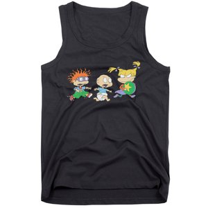 Rugrats Iconic Trio Angelica Tommy Chuckie Big Chest Logo Tank Top