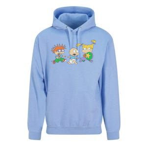 Rugrats Iconic Trio Angelica Tommy Chuckie Big Chest Logo Unisex Surf Hoodie