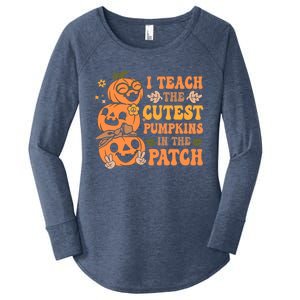 Retro I Teach Cutest Pumpkins In The Patch Teacher Halloween Meaningful Gift Women's Perfect Tri Tunic Long Sleeve Shirt