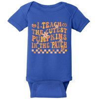 Retro I Teach Cutest Pumpkins In The Patch Teacher Halloween Cute Gift Baby Bodysuit