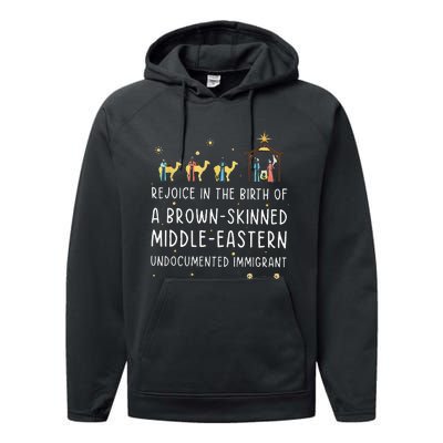 Rejoice In The Birth Of A Brown Skinned Middle Eastern  Performance Fleece Hoodie