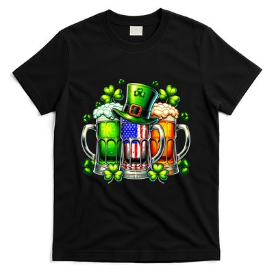 Retro Irish Usa Flag Ireland St PatrickS Day Drinking Party T-Shirt