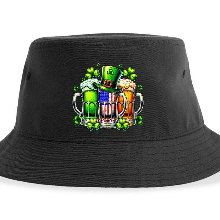 Retro Irish Usa Flag Ireland St PatrickS Day Drinking Party Sustainable Bucket Hat