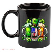 Retro Irish Usa Flag Ireland St PatrickS Day Drinking Party 11oz C Handle Ceramic Mug