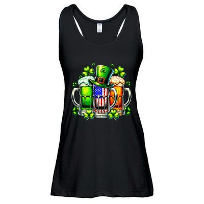 Retro Irish Usa Flag Ireland St PatrickS Day Drinking Party Ladies Essential Flowy Tank