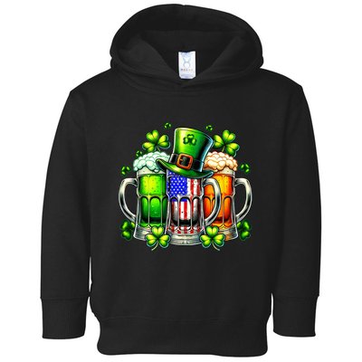 Retro Irish Usa Flag Ireland St PatrickS Day Drinking Party Toddler Hoodie