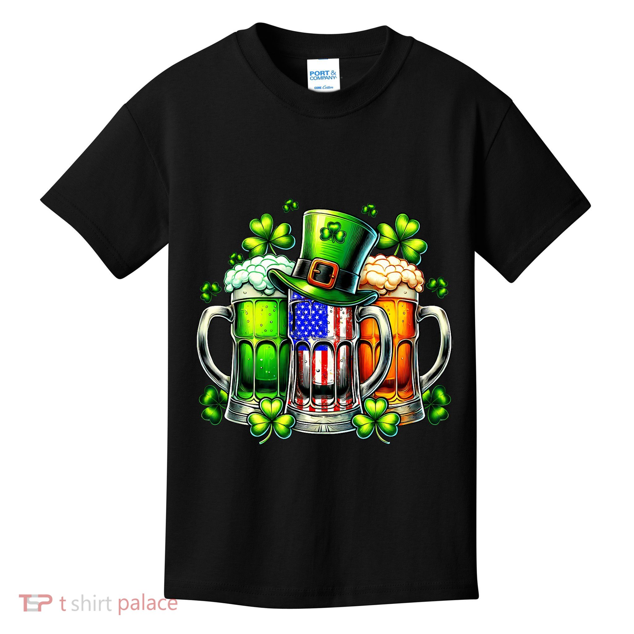Retro Irish Usa Flag Ireland St PatrickS Day Drinking Party Kids T-Shirt