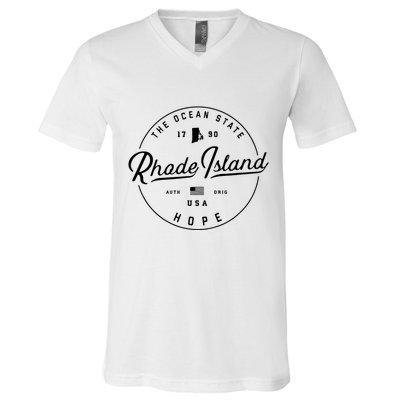 Rhode Island Us State Travel Vacation Ri Usa V-Neck T-Shirt