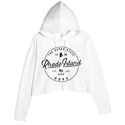 Rhode Island Us State Travel Vacation Ri Usa Crop Fleece Hoodie