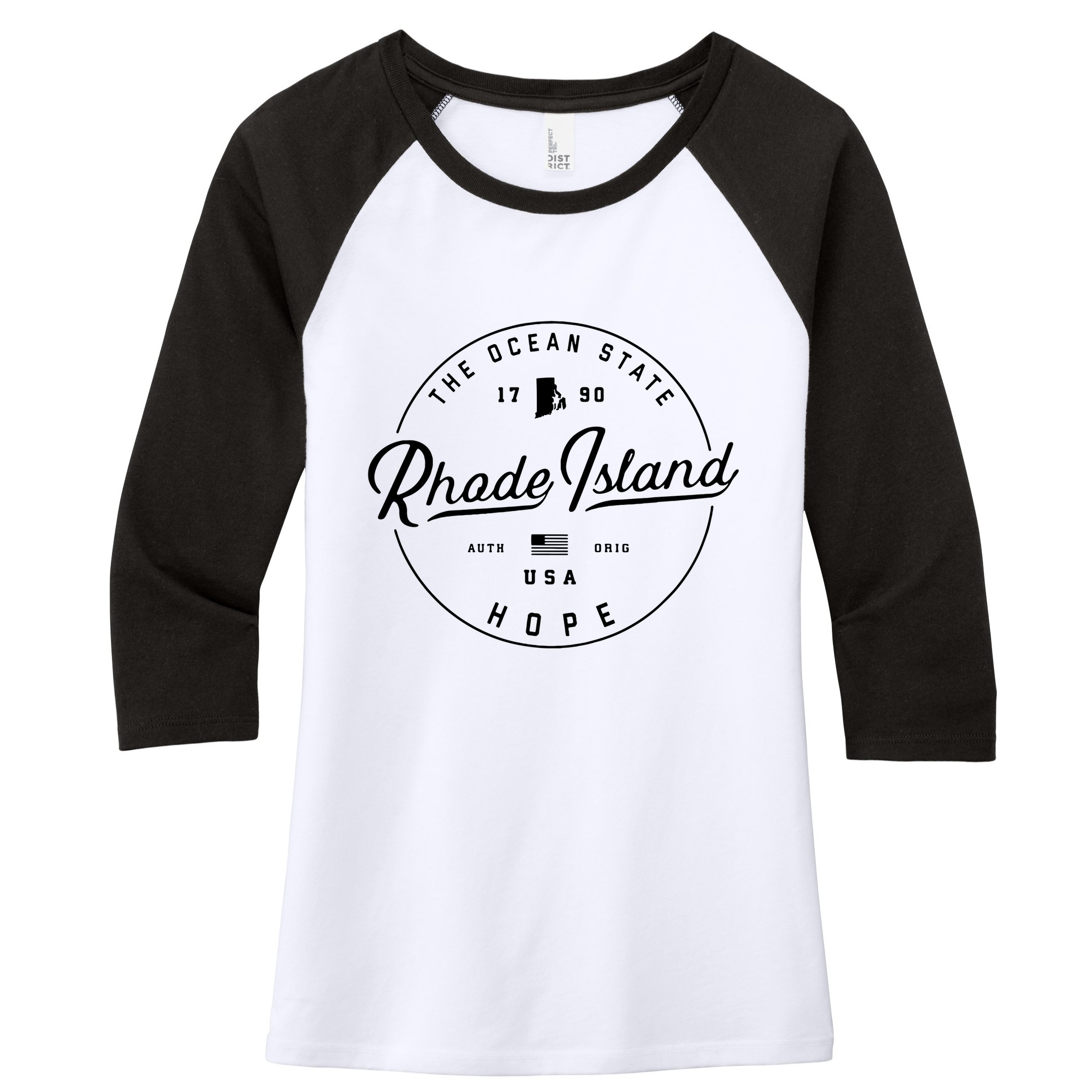 Rhode Island Us State Travel Vacation Ri Usa Women's Tri-Blend 3/4-Sleeve Raglan Shirt