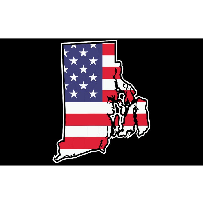 Rhode Island Usa Flag State Outline Patriotic American Bumper Sticker