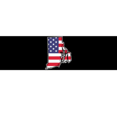 Rhode Island Usa Flag State Outline Patriotic American Bumper Sticker