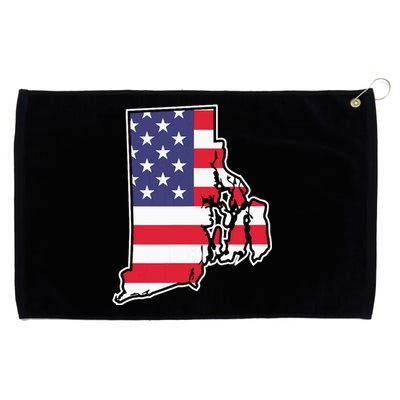 Rhode Island Usa Flag State Outline Patriotic American Grommeted Golf Towel