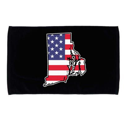 Rhode Island Usa Flag State Outline Patriotic American Microfiber Hand Towel