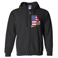 Rhode Island Usa Flag State Outline Patriotic American Full Zip Hoodie