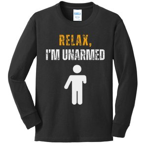 Relax I’M Unarmed Funny Hand Amputee Kids Long Sleeve Shirt