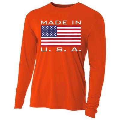  RAISED IN USA FLAG AMERICAN MADE BRED AMERICA  Cooling Performance Long Sleeve Crew