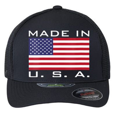  RAISED IN USA FLAG AMERICAN MADE BRED AMERICA  Flexfit Unipanel Trucker Cap