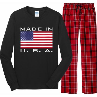  RAISED IN USA FLAG AMERICAN MADE BRED AMERICA  Long Sleeve Pajama Set