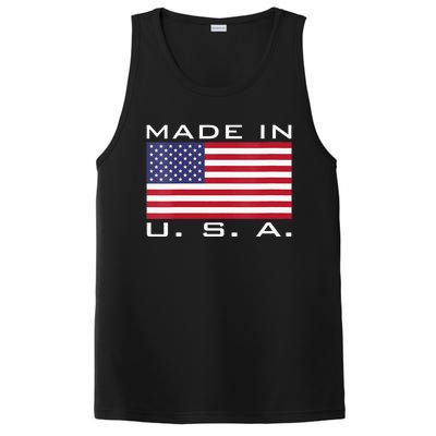  RAISED IN USA FLAG AMERICAN MADE BRED AMERICA  PosiCharge Competitor Tank