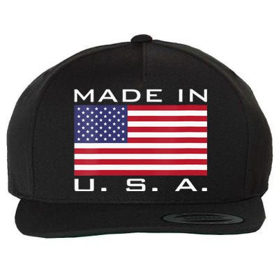  RAISED IN USA FLAG AMERICAN MADE BRED AMERICA  Wool Snapback Cap